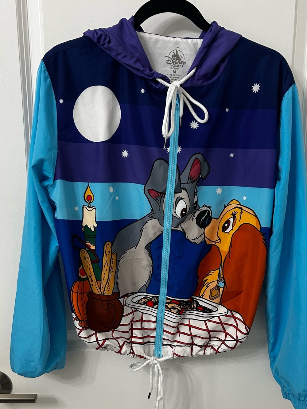 Disney Lady and the Tramp Drawstring Windbreaker Size M